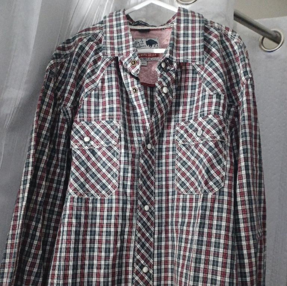 Buffalo mens long sleeve button up shirt